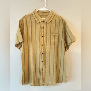 Katin Men's Tan Striped Button Down Shirt